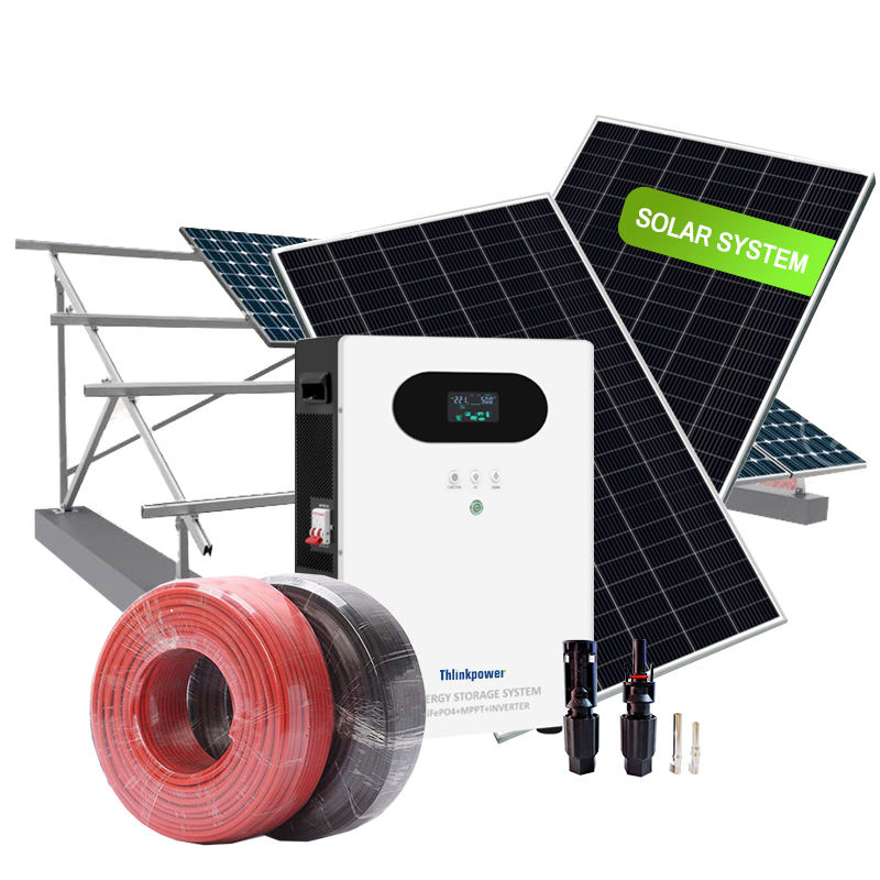 All In One Complete Full Package 500W 500KW 200KW Power Hybrid Solar Energy Storage System for Home with Lithium Battery