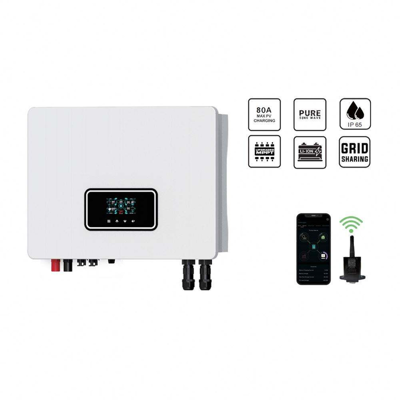 6KW 24V DC Off Grid Hybrid Inverter Low Frequency Hybrid Solar Inverter ...