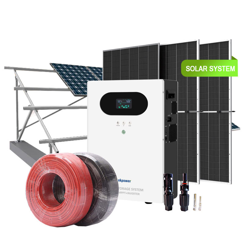 All In One Complete Full Package 500W 500KW 200KW Power Hybrid Solar Energy Storage System for Home with Lithium Battery