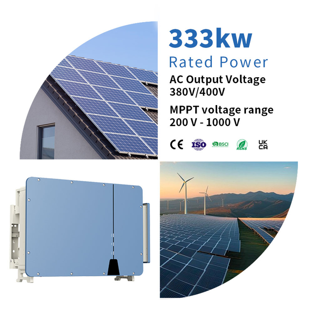 Overload Protection Pure Sine Wave 250KW 333KW 350KW 360KW AC Output Hybrid Grid Tie Inverter With Mppt and Wifi